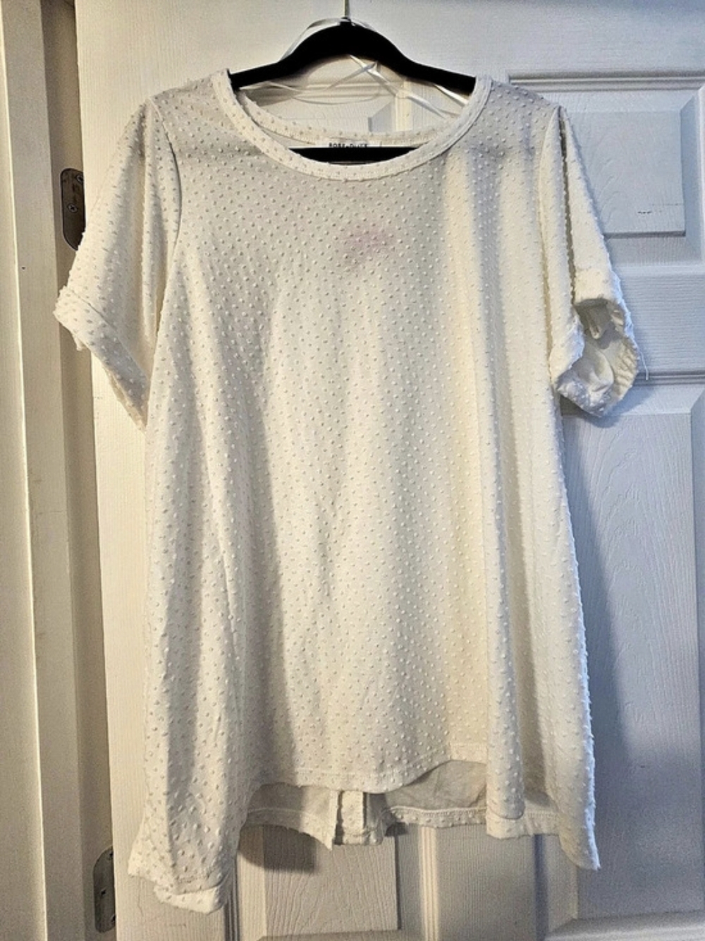 Rose + Olive Short Sleeve Button Front Top in White Size 98 NWT